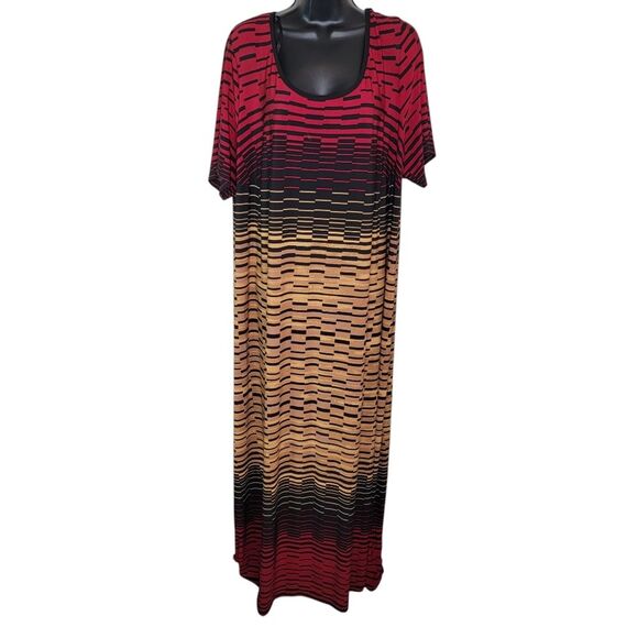 Catherines stretch jersey geometric print maxi dress size 2x - Picture 1 of 4